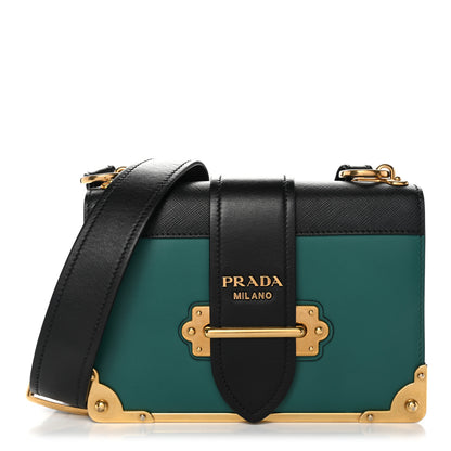 Prada City Calf Saffiano Cahier Bag Biliardo Black 1 of 10