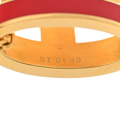 Hermes Lacquered Gold Pop H Pendant Necklace Rouge Vif 6 of 8