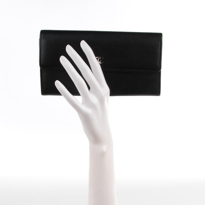 Chanel Caviar Sevruga Long Flap Wallet Black 2 of 8