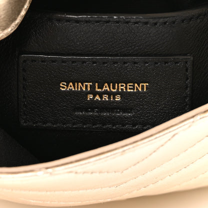 Saint Laurent Metallic Lambskin Quilted Double Flap Bag Gold 7 of 11
