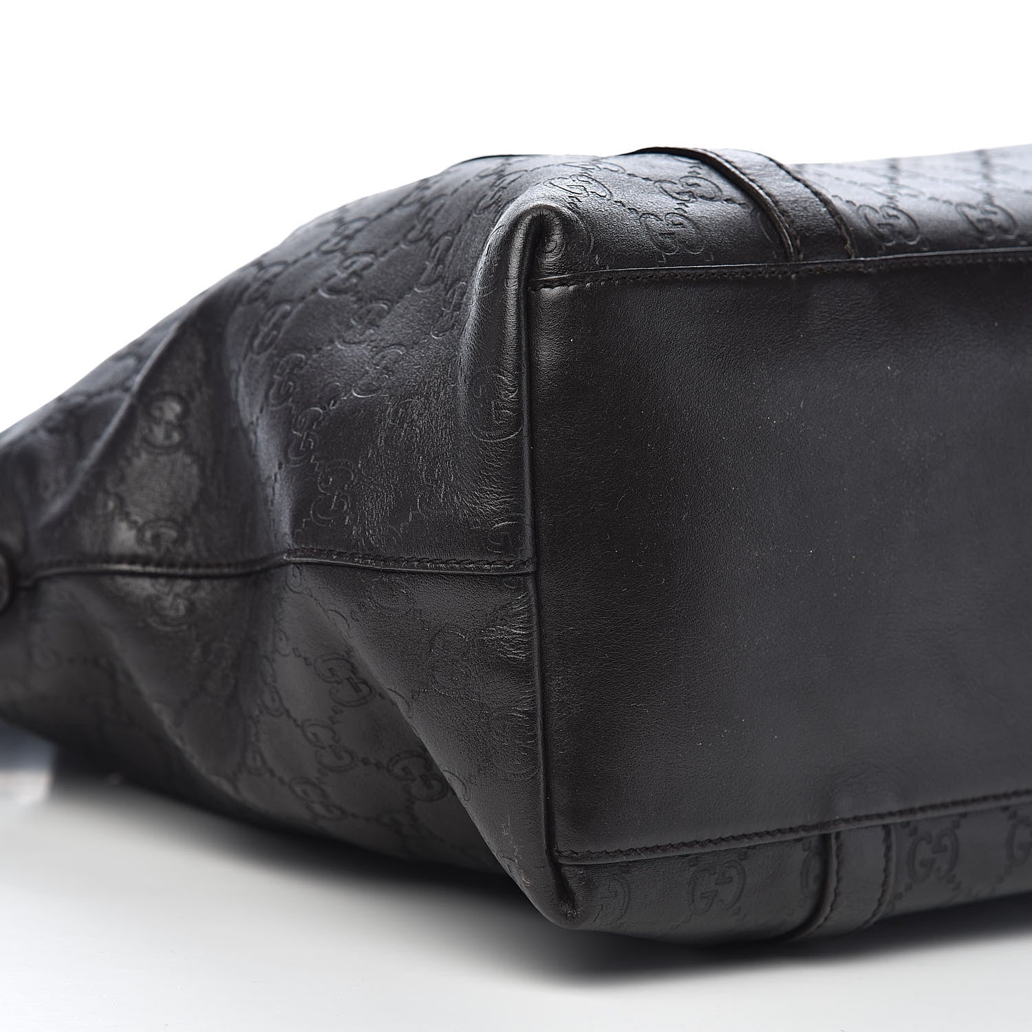 Gucci Guccissima Large GG Charm Convertible Dome Satchel Dark Brown 12 of 15