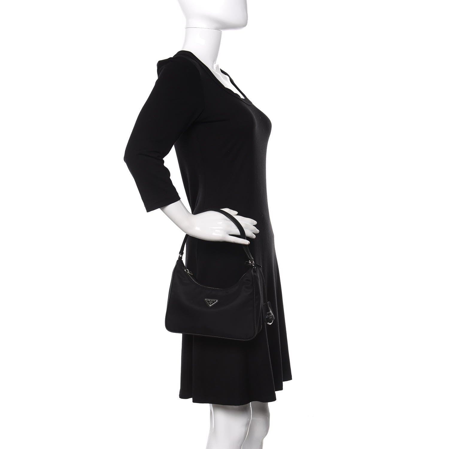 Prada Tessuto Nylon Saffiano Mini Re-Edition 2005 Bag Black 2 of 11