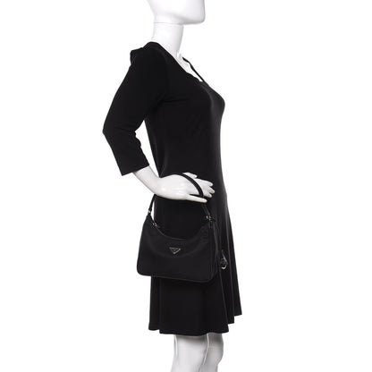 Prada Tessuto Nylon Saffiano Mini Re-Edition 2005 Bag Black 2 of 11