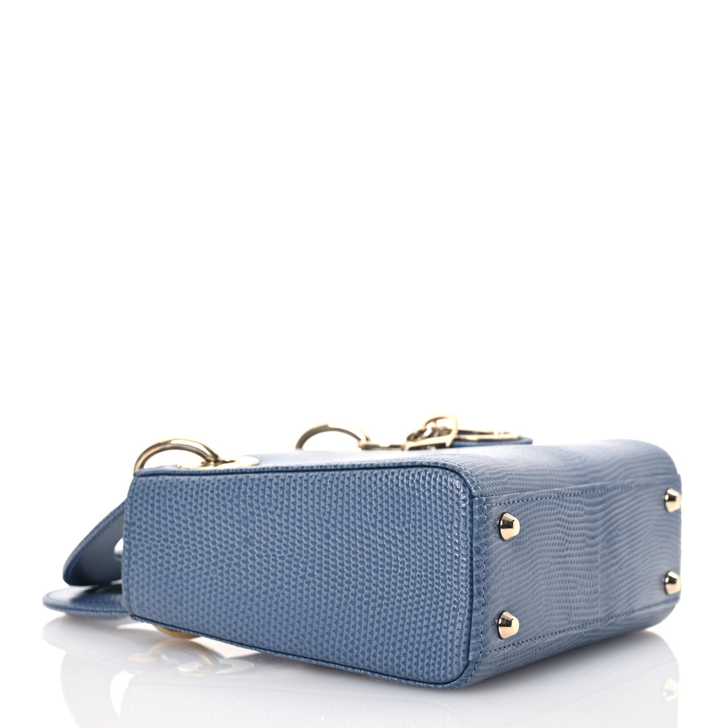 Lizard Mini Lady Dior Blue