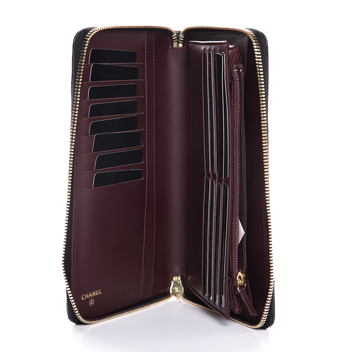 Chanel Caviar Quilted Large Zip Around Organizer Wallet Black 5 of 9