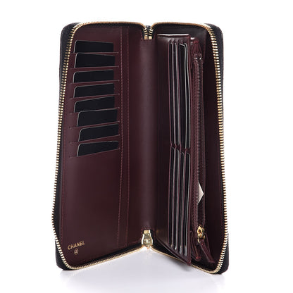 Chanel Caviar Quilted Large Zip Around Organizer Wallet Black 5 of 9