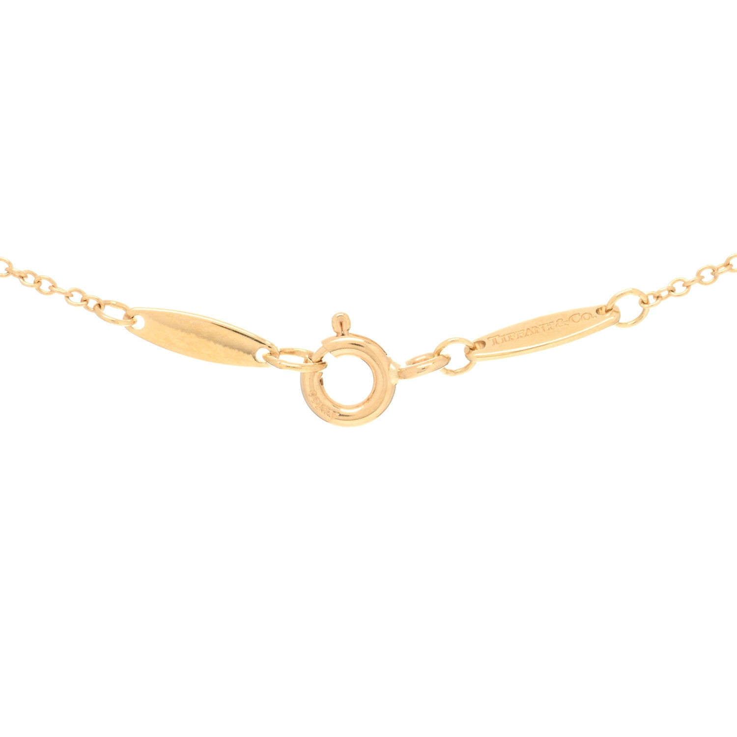 Tiffany 18K Yellow Gold Emerald .07ct Elsa Peretti Color By The Yard Pendant Necklace 3 of 3