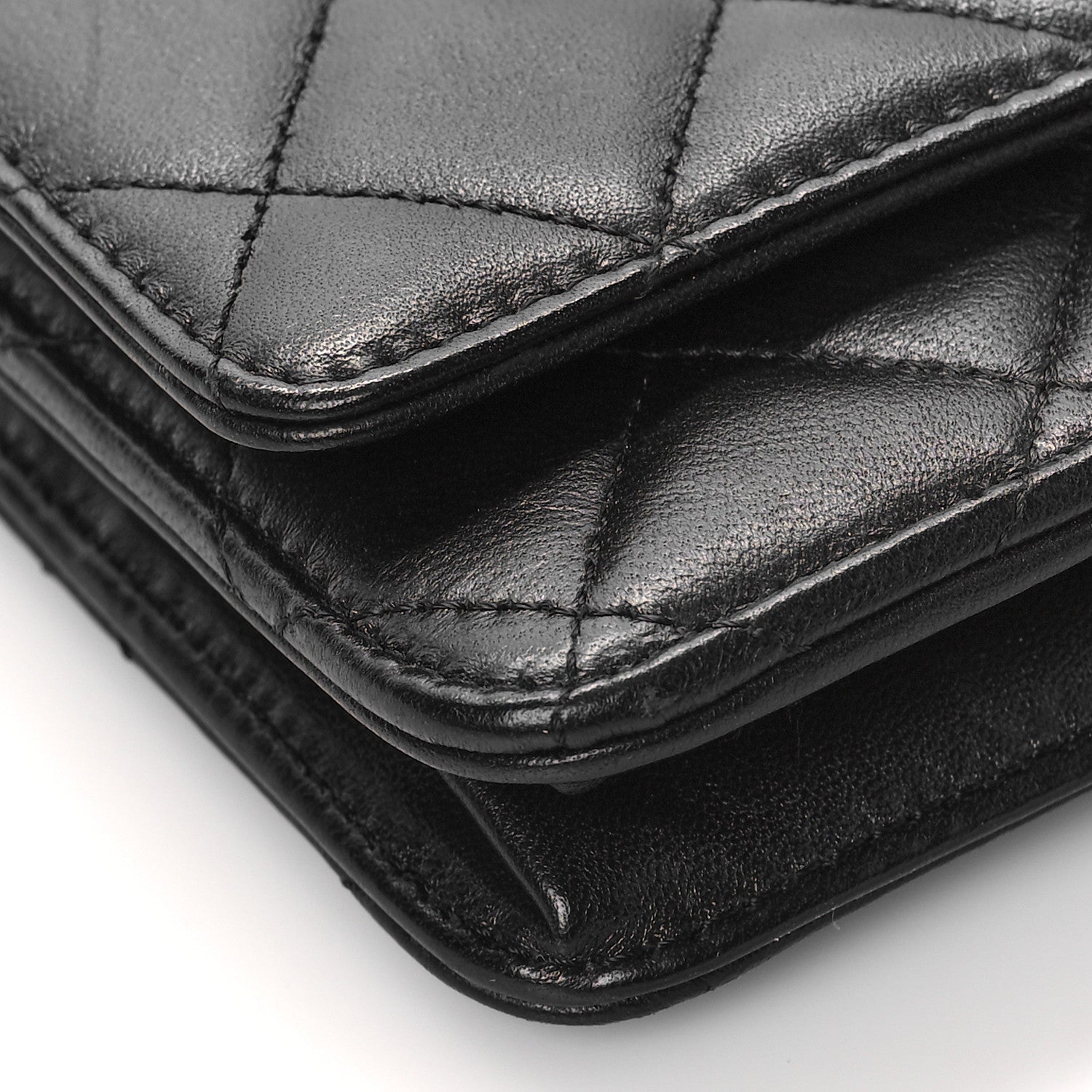 Chanel Lambskin Quilted Wallet On Chain WOC Black 9 of 10
