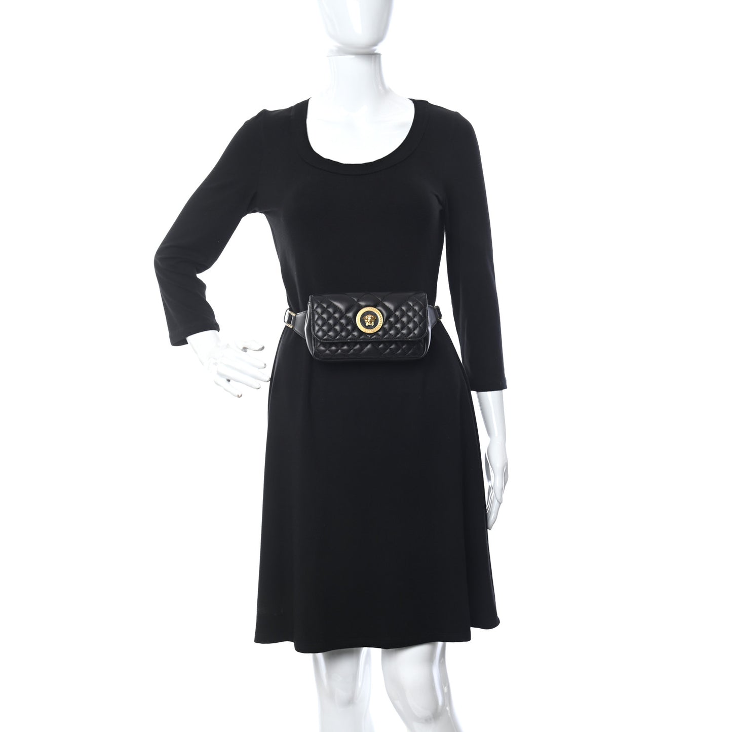 Nappa Barocco Quilted Icon Belt Bag Black