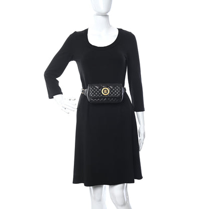 Versace Nappa Barocco Quilted Icon Belt Bag Black 2 of 10