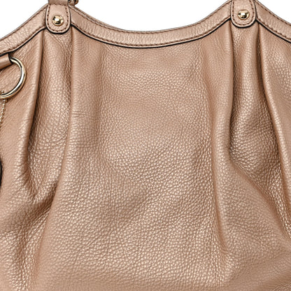 Gucci Metallic Cellarius Calfskin Large Sukey Tote Winter Rose 8 of 12