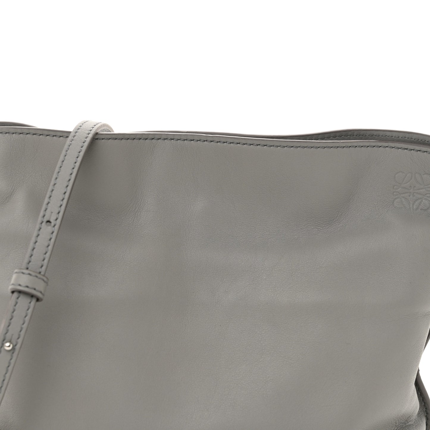 Calfskin Mini Flamenco Knot Clutch Pearl Grey