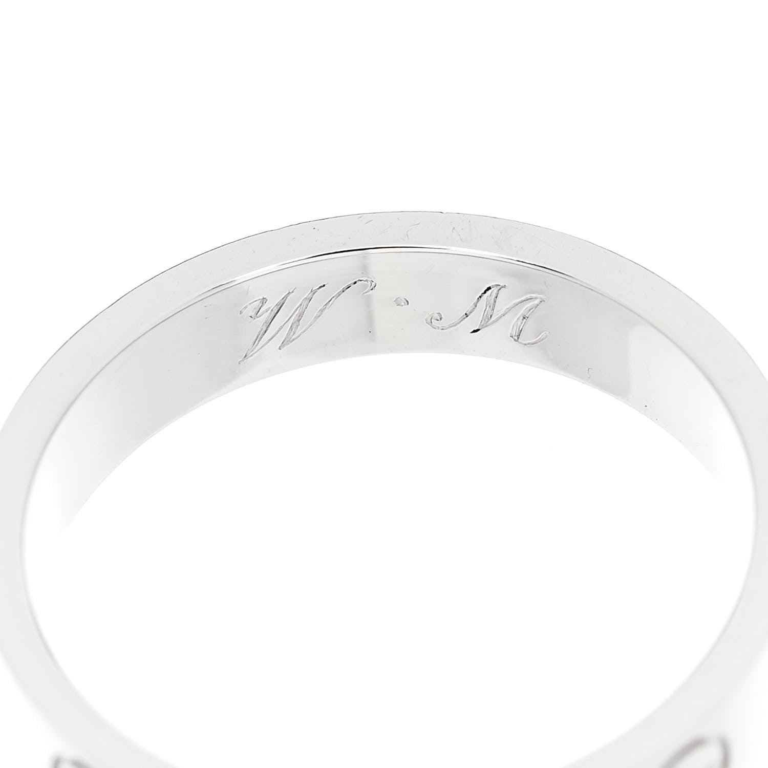 Cartier Platinum 3.5mm LOVE Wedding Band Ring 51 5.75 5 of 6