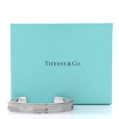 Tiffany Sterling Silver Titanium Narrow 1837 Cuff Bracelet 5 of 5