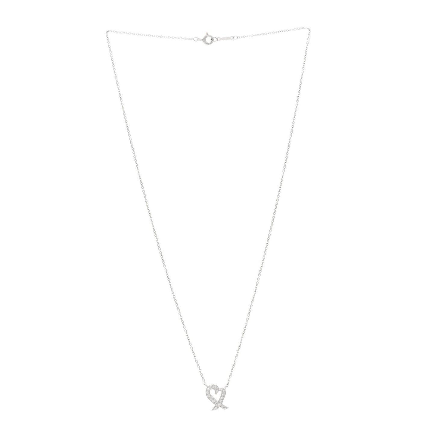 Platinum Diamond Paloma Picasso Loving Heart Pendant Necklace