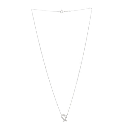 Tiffany Platinum Diamond Paloma Picasso Loving Heart Pendant Necklace 3 of 5