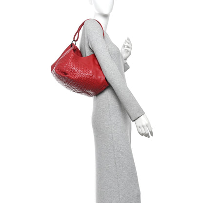 Bottega Veneta Nappa Intrecciato Aquilone Fortune Cookie Hobo Red 2 of 9