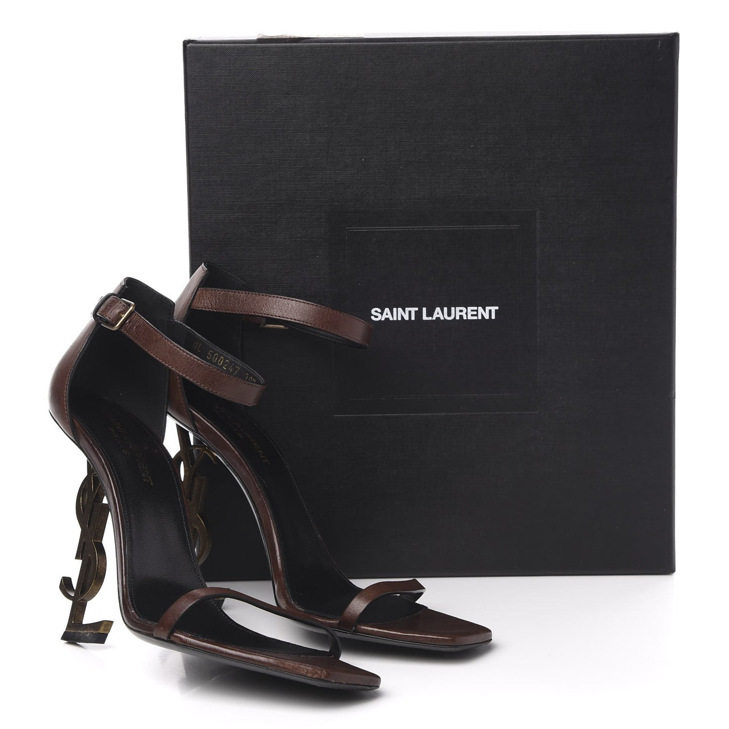 Calfskin Opyum Sandals 39.5 Brown