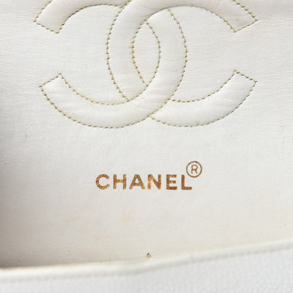Chanel Caviar Quilted Medium Double Flap White 18 of 21