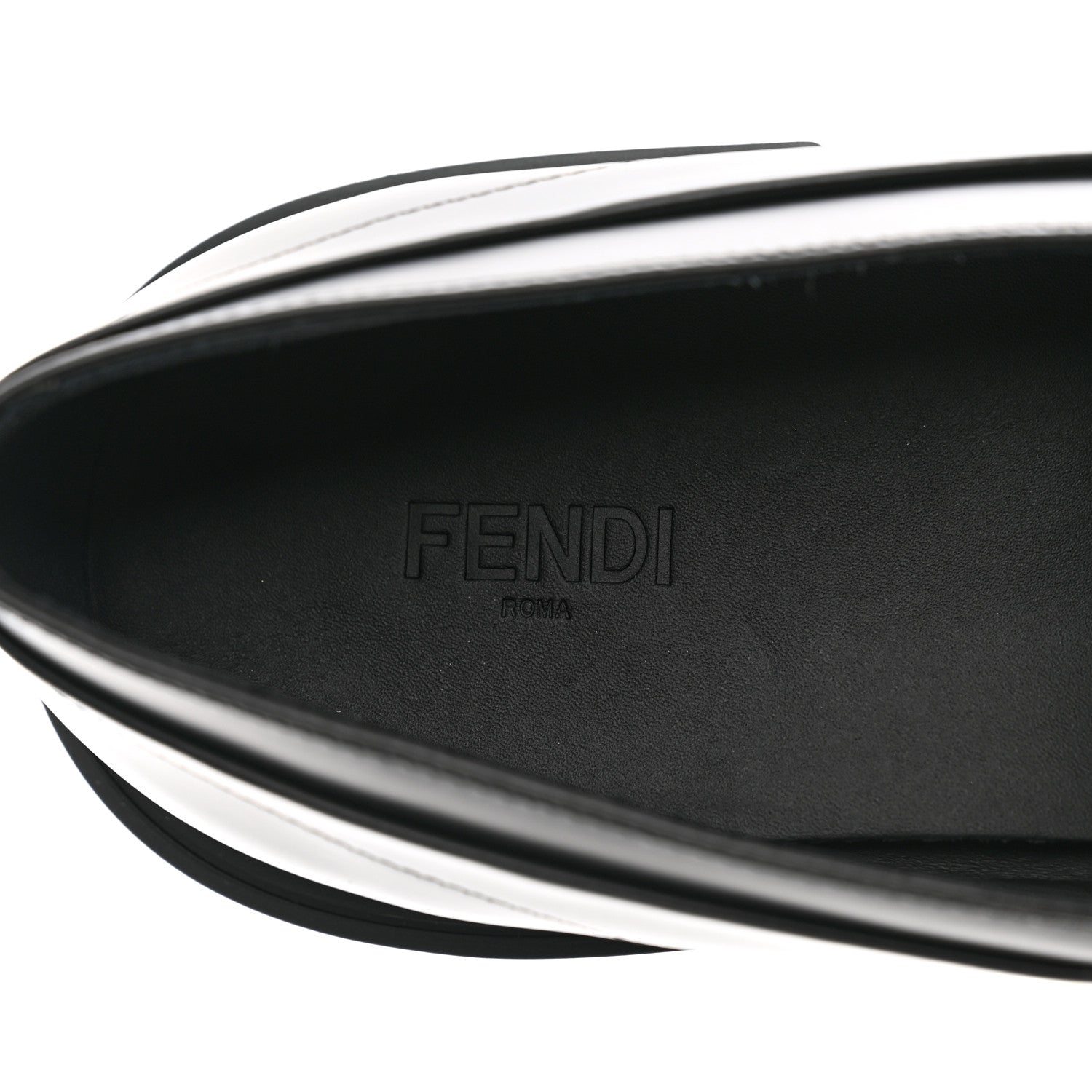 Fendi Vitello Abrasivato Mens Frame Loafers 8 Black 8 of 10