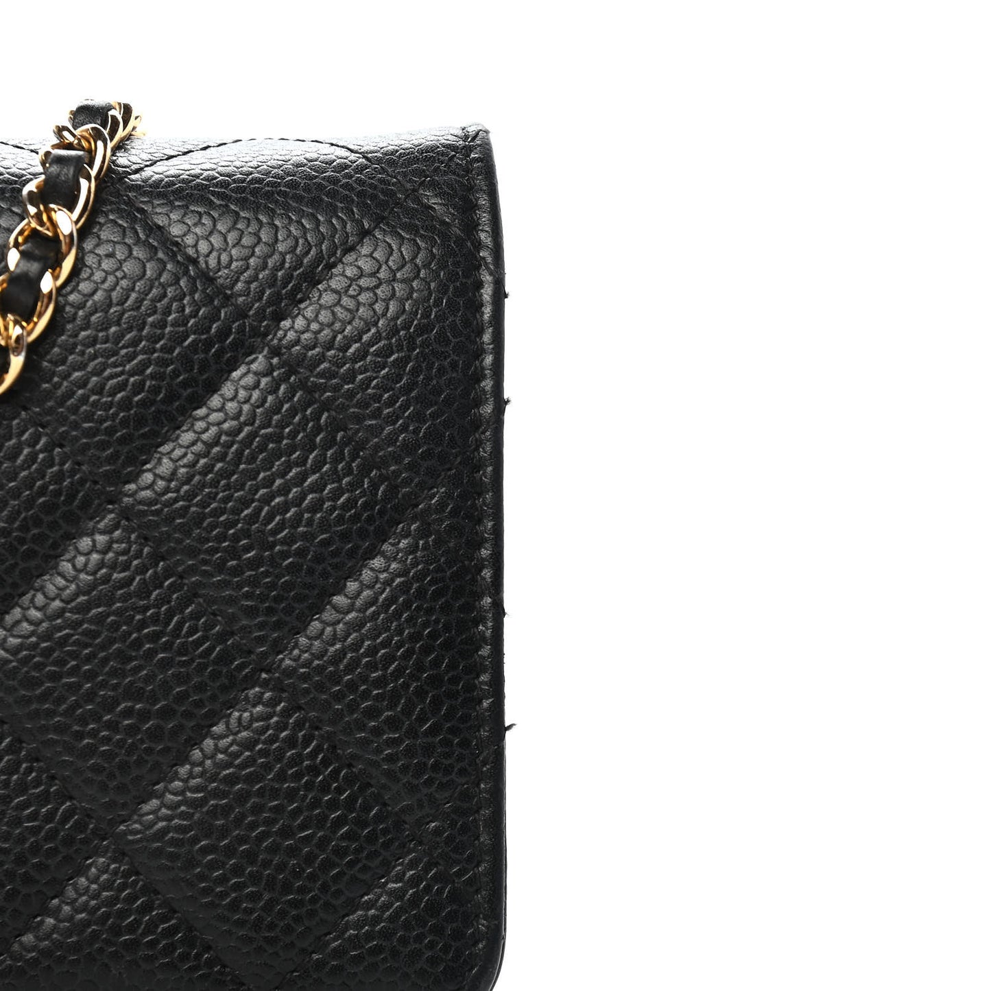 Caviar Quilted Wallet On Chain WOC Black