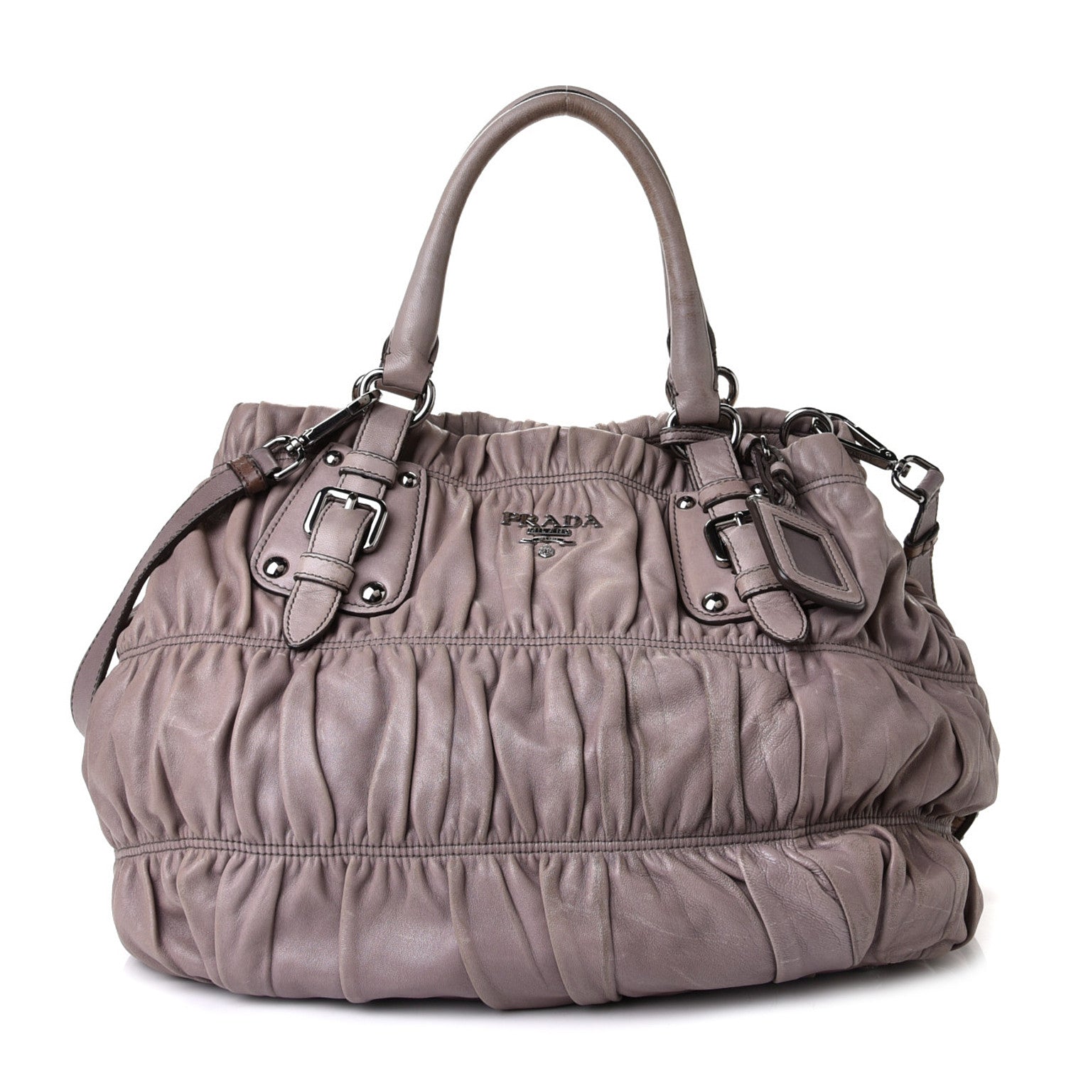 Prada Nappa Gaufre Shopping Satchel Bambu 1 of 9