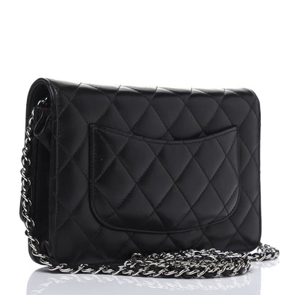 Chanel Lambskin Quilted Wallet On Chain WOC Black 3 of 13