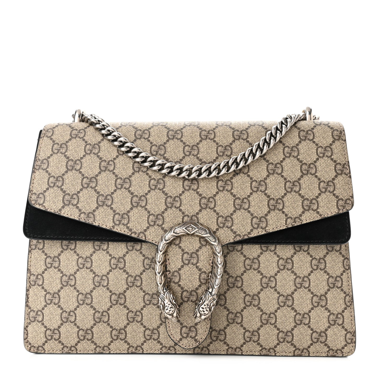 GG Supreme Monogram Medium Dionysus Shoulder Bag Black