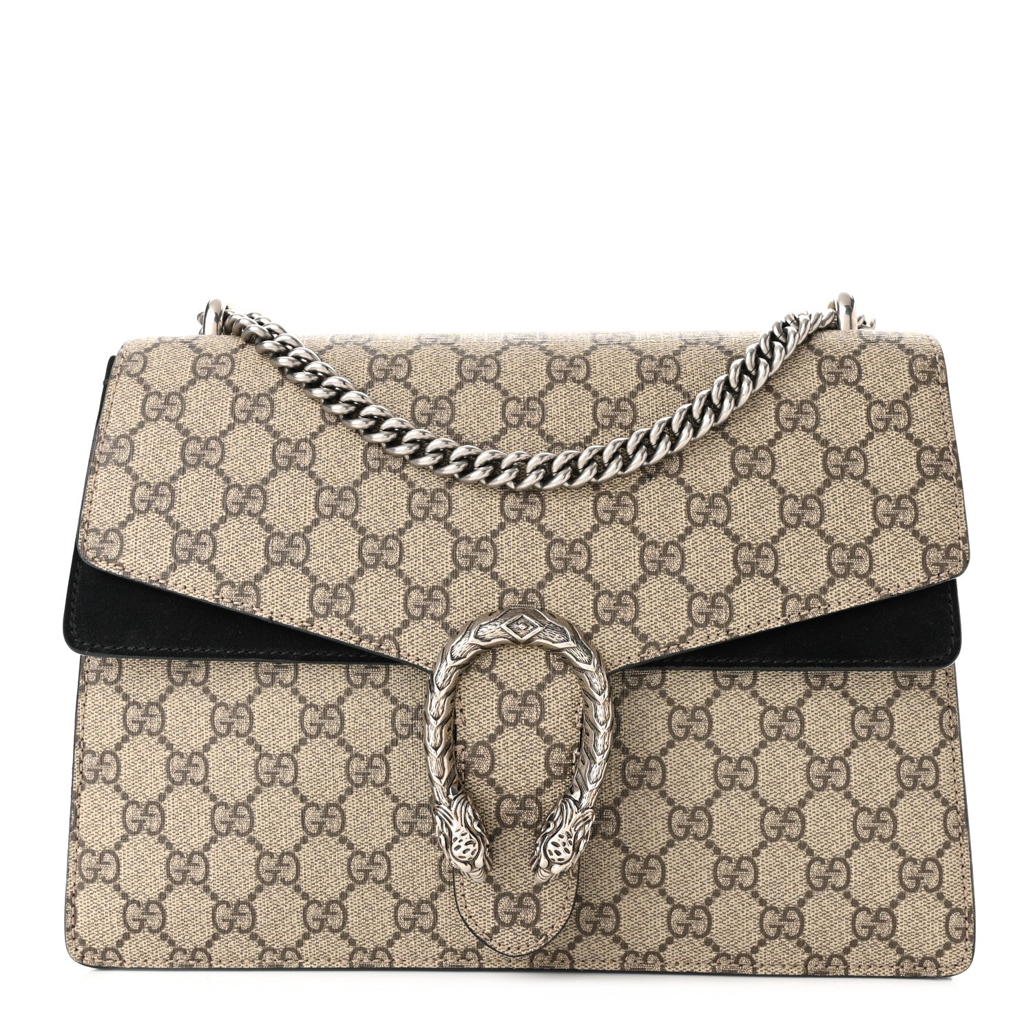 Gucci GG Supreme Monogram Medium Dionysus Shoulder Bag Black 1 of 12