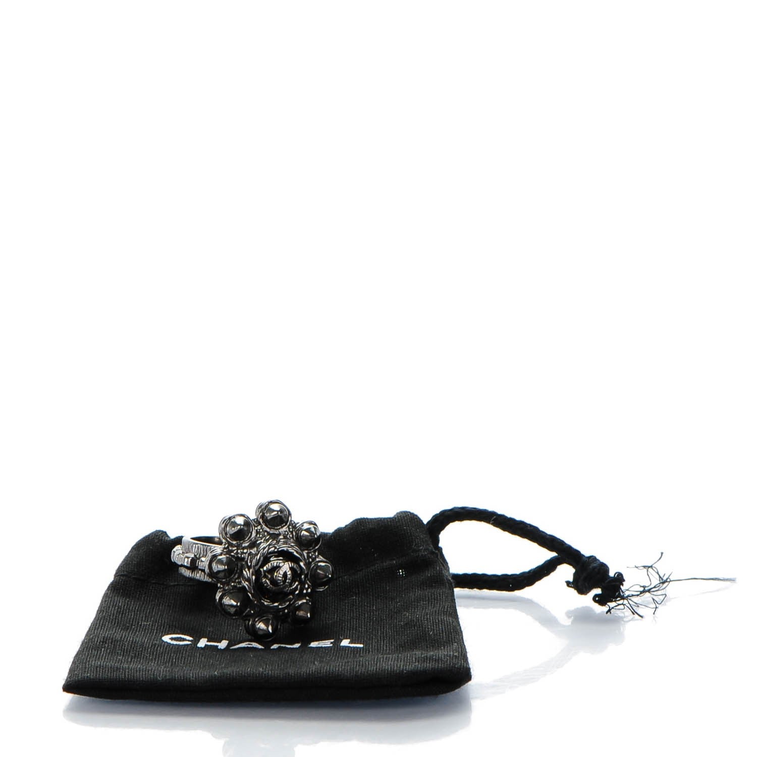 Chanel Studded CC Ring 7 Ruthenium 5 of 5