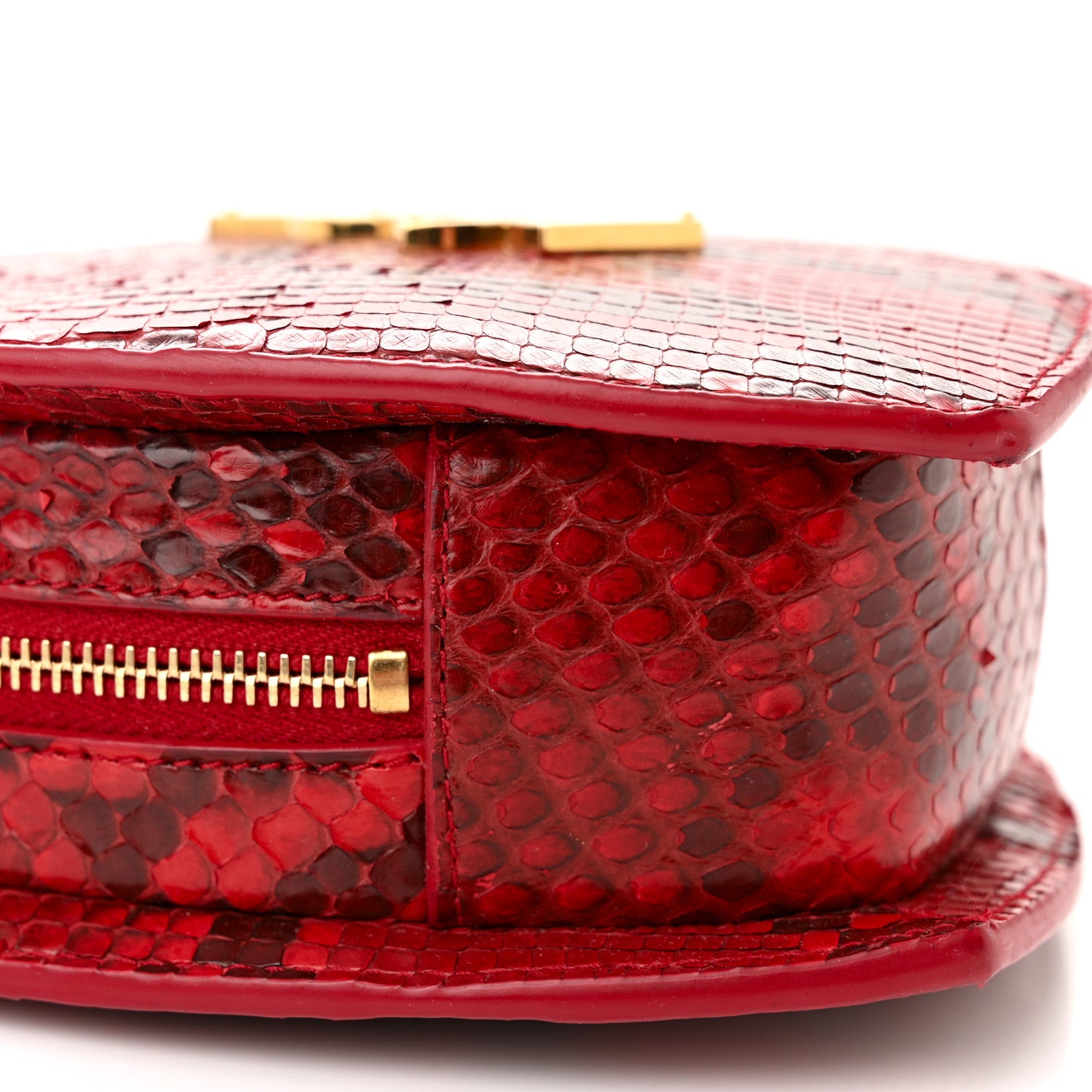 Saint Laurent Python Small Love Heart Chain Bag Red Black 9 of 10