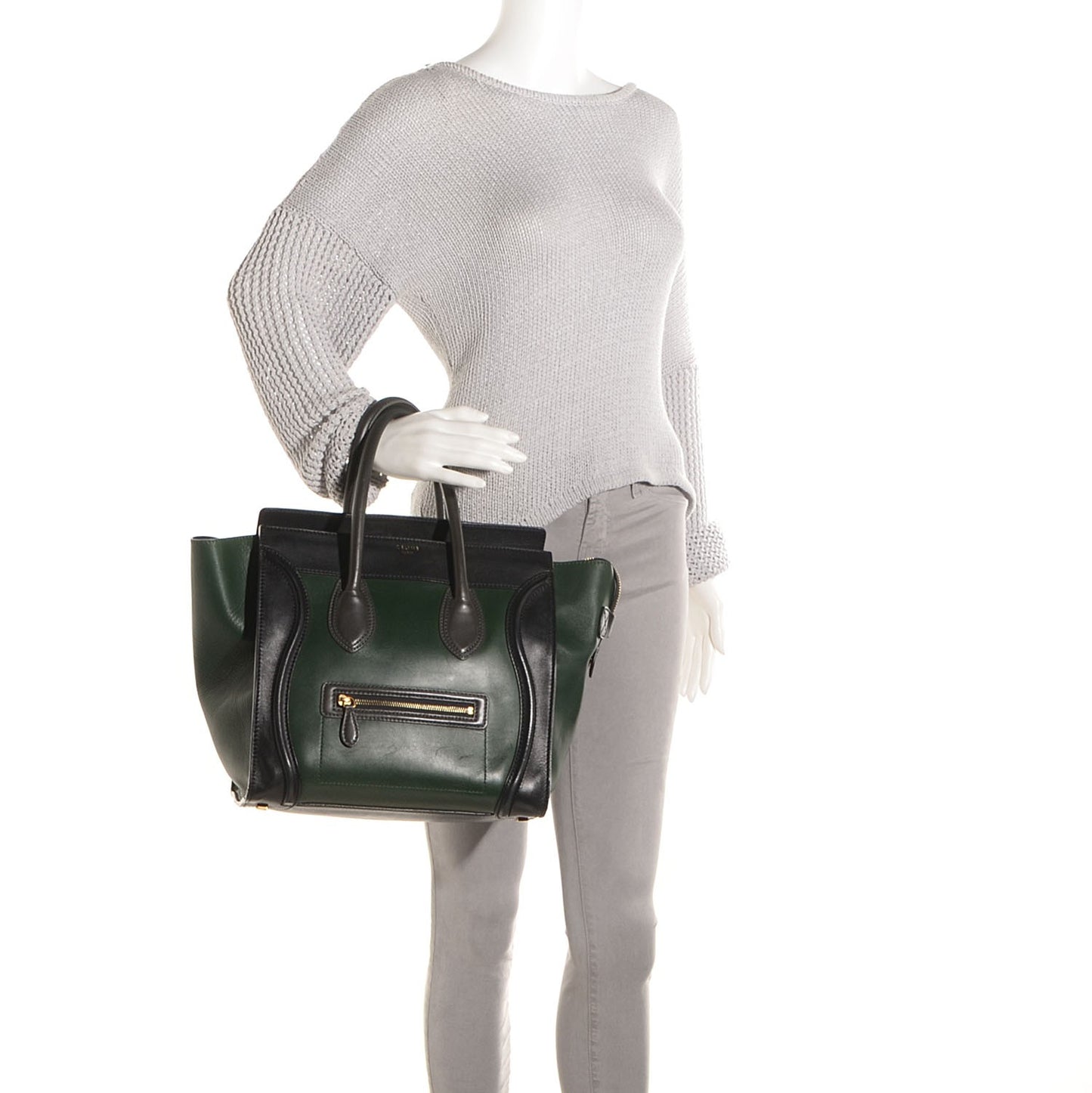 Smooth Calfskin Mini Tri-Color Luggage Forest