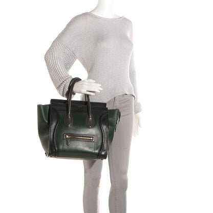 Celine Smooth Calfskin Mini Tri-Color Luggage Forest 2 of 9