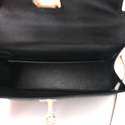 Hermes Chevre Mysore Horseshoe Mini Kelly Sellier 20 Black Craie 5 of 10