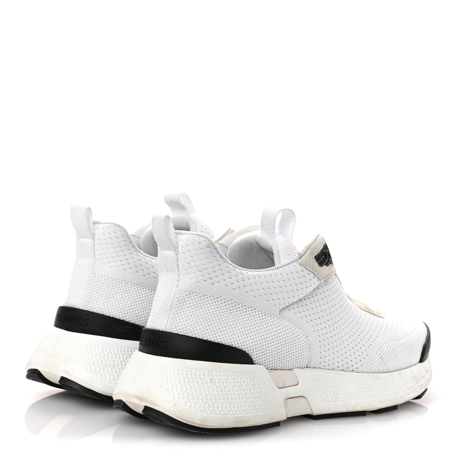 Hermes Technical Knit Suede Heros Sneakers 37.5 White 5 of 15