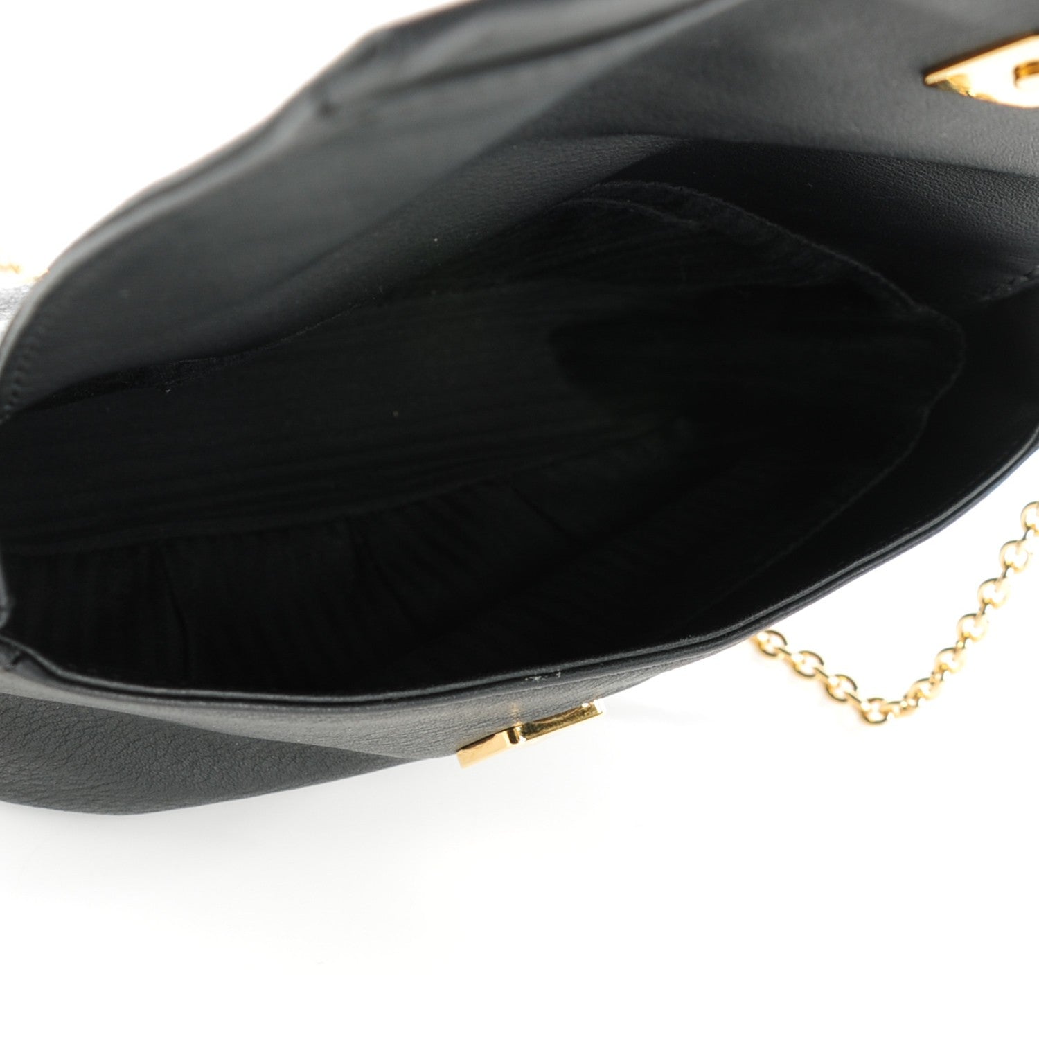 Fendi Vitello Flamingo Enamel Fendista Pouchette Crossbody Black 6 of 9