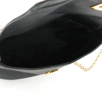 Fendi Vitello Flamingo Enamel Fendista Pouchette Crossbody Black 6 of 9
