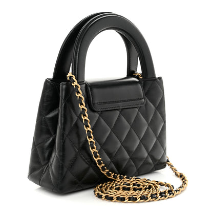 Chanel Shiny Aged Calfskin Quilted Nano Kelly Shopper Black 3 of 10