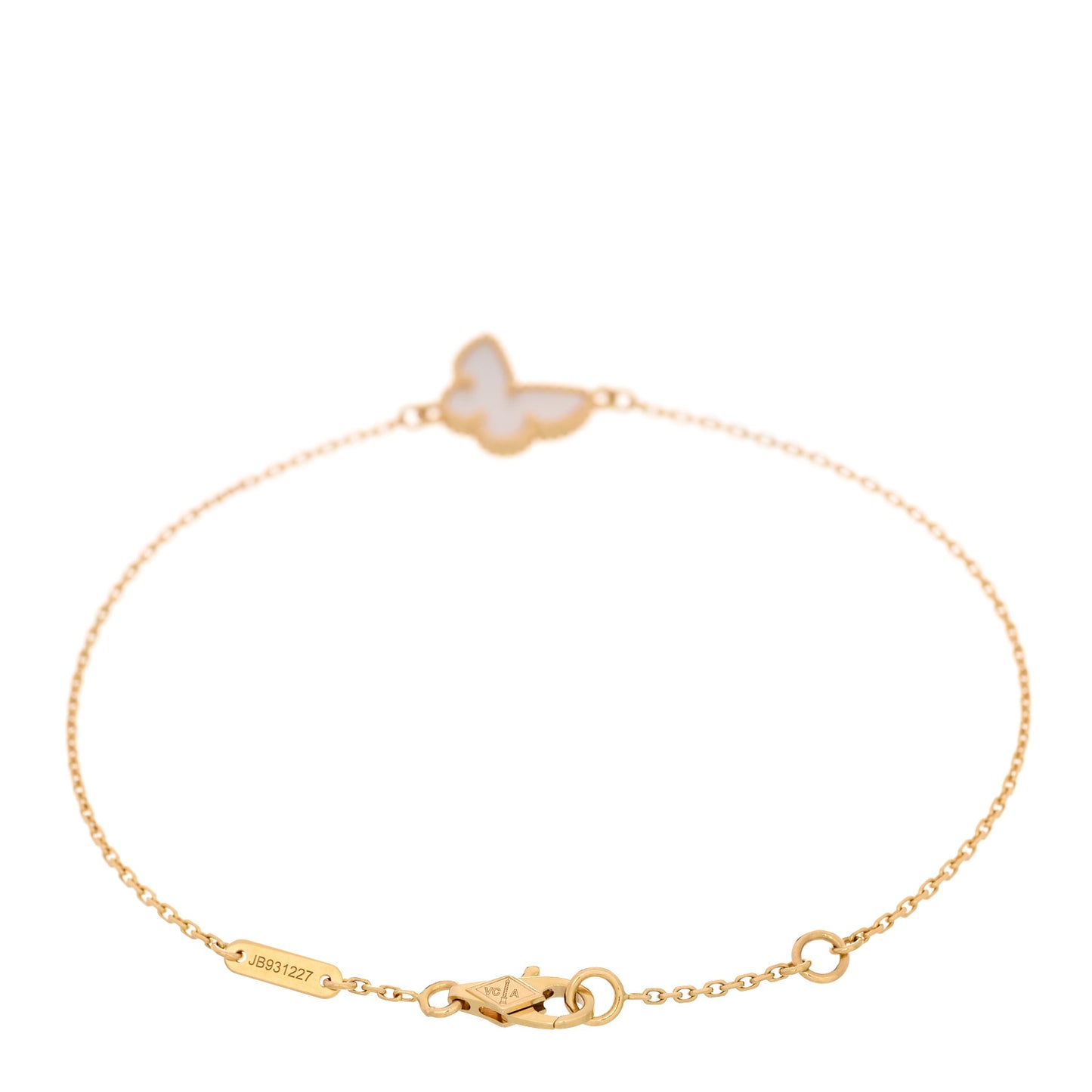 18K Yellow Gold Mother of Pearl Sweet Alhambra Butterfly Bracelet