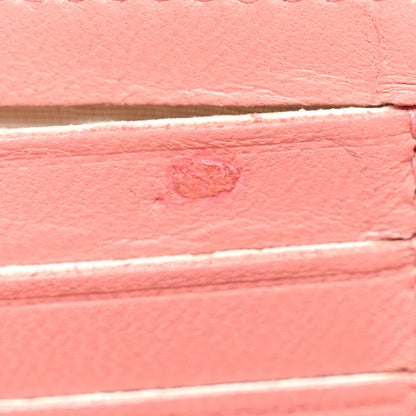 Chanel Lambskin Quilted Twist Lock CC Zip Around Wallet Pink 9 of 14