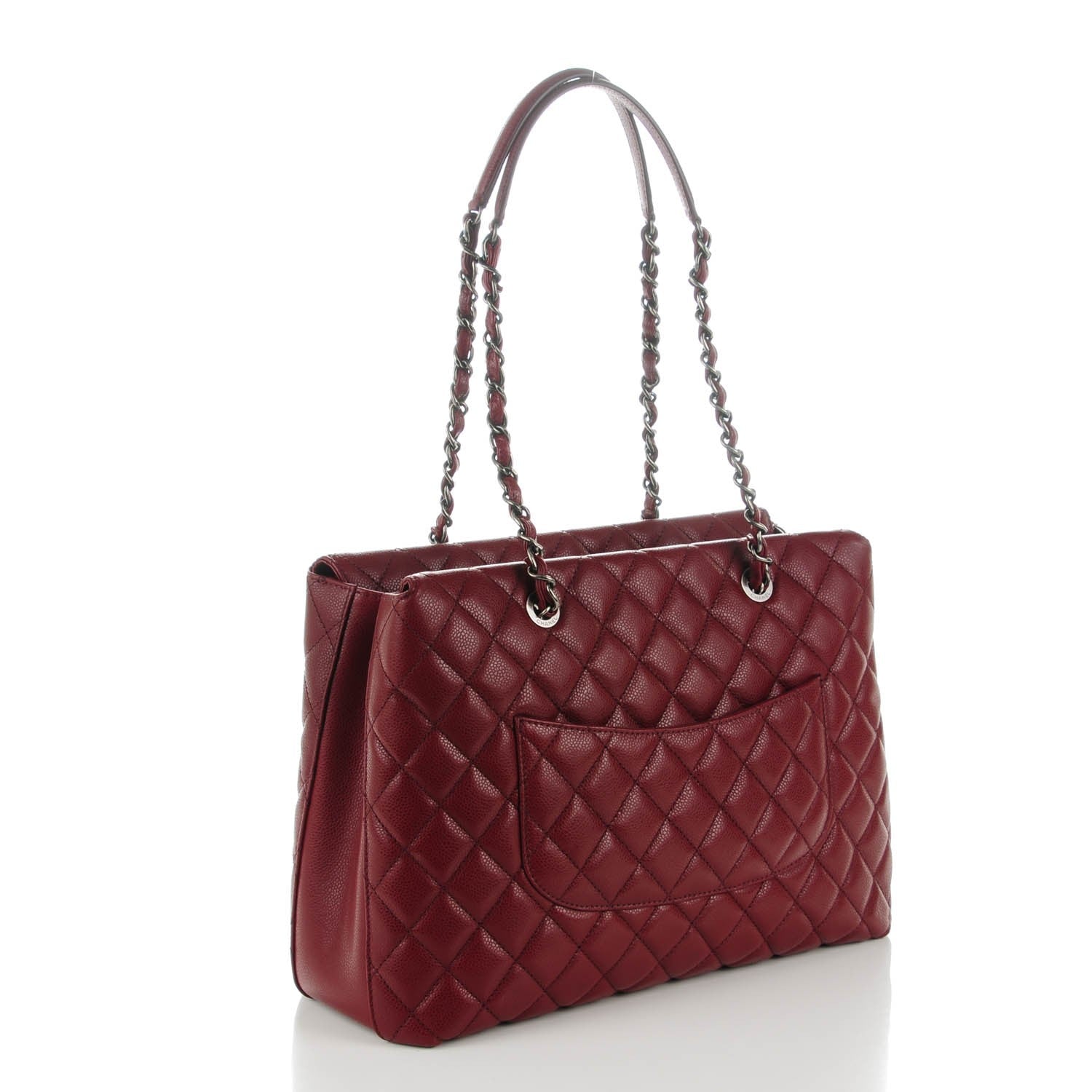 Chanel Caviar Quilted City Shopping Tote Burgundy 3 of 7