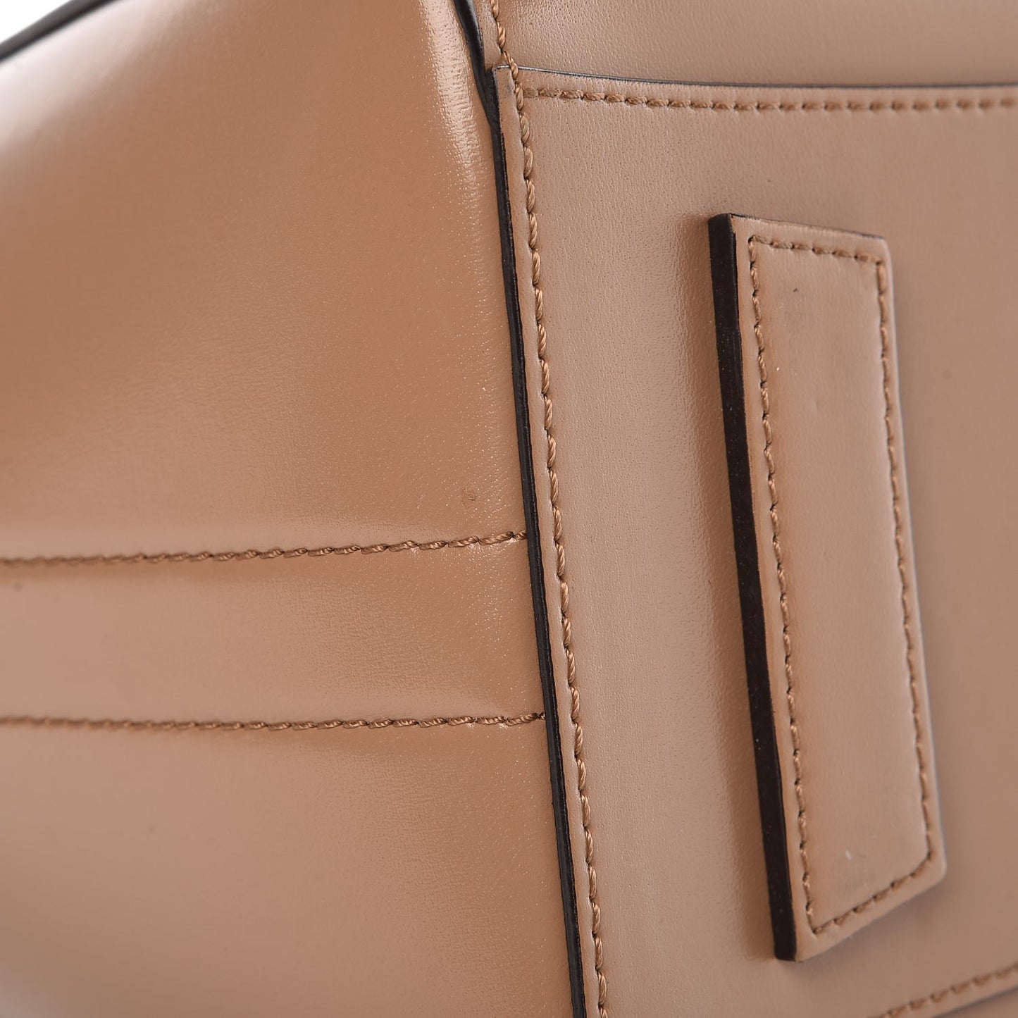 Shiny Lord Calfskin Small Antigona Dark Beige
