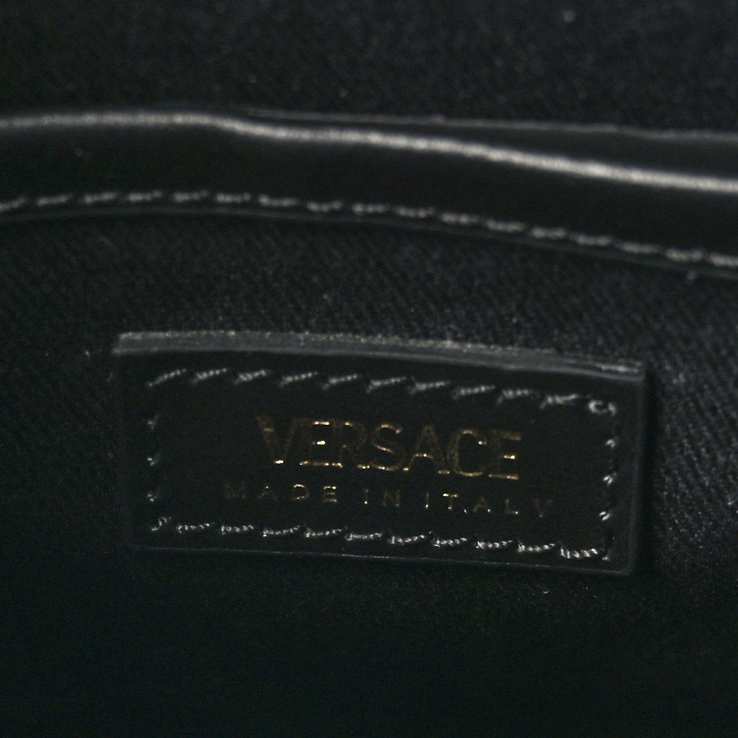 Versace Canvas Jacquard Mini Allover Logo Tote Black White 6 of 8