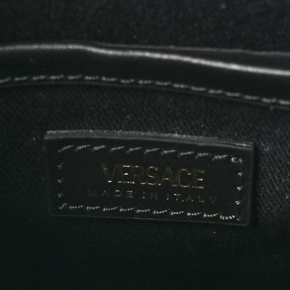 Versace Canvas Jacquard Mini Allover Logo Tote Black White 6 of 8
