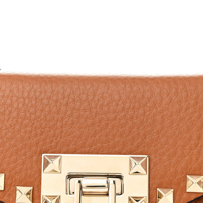 Valentino Garavani Pebbled Calfskin Small Rockstud Single Handle Flap Bag Light Cuir 8 of 10
