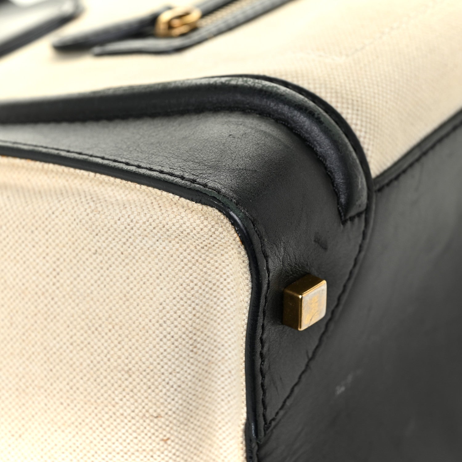 Celine Natural Canvas Smooth Calfskin Mini Luggage Cream 29 of 34