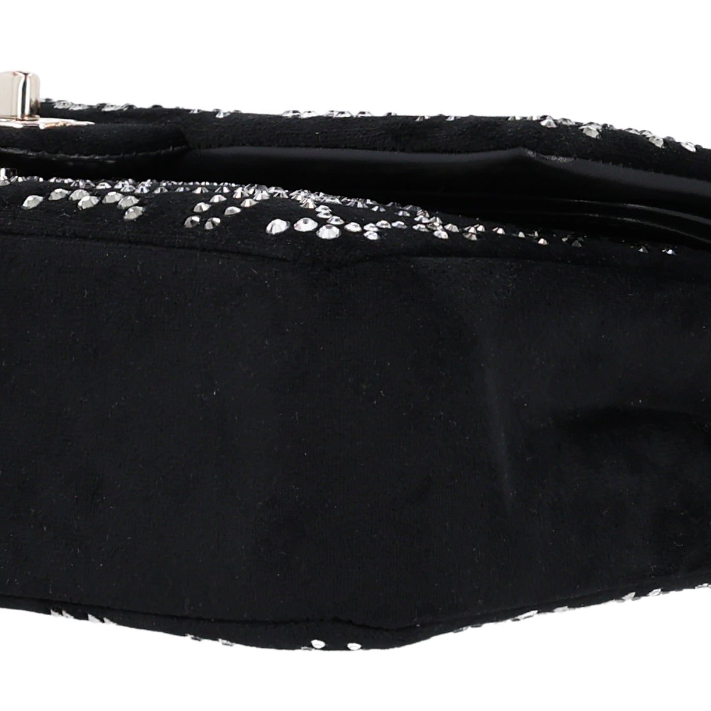 Velvet Crystal Medium Double Flap Black