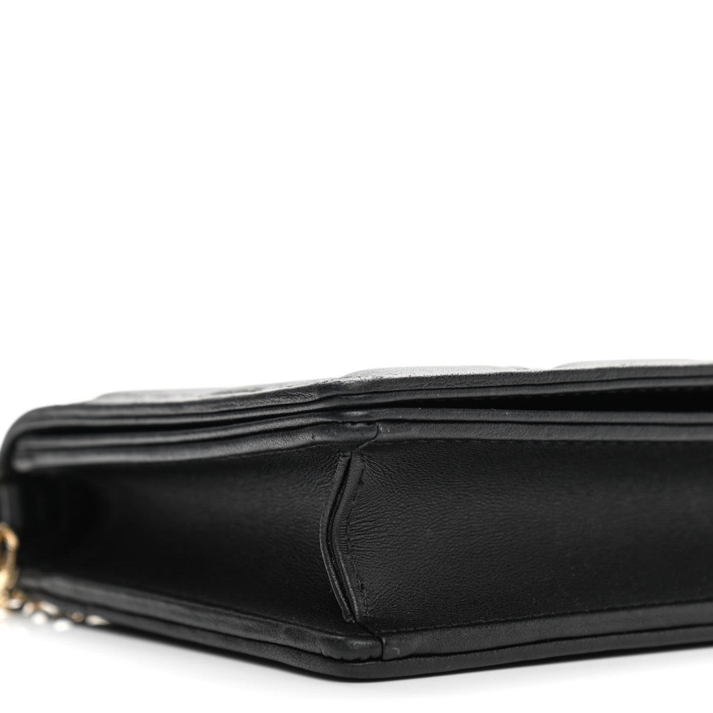 Lambskin Cannage Lady Dior Chain Wallet Black