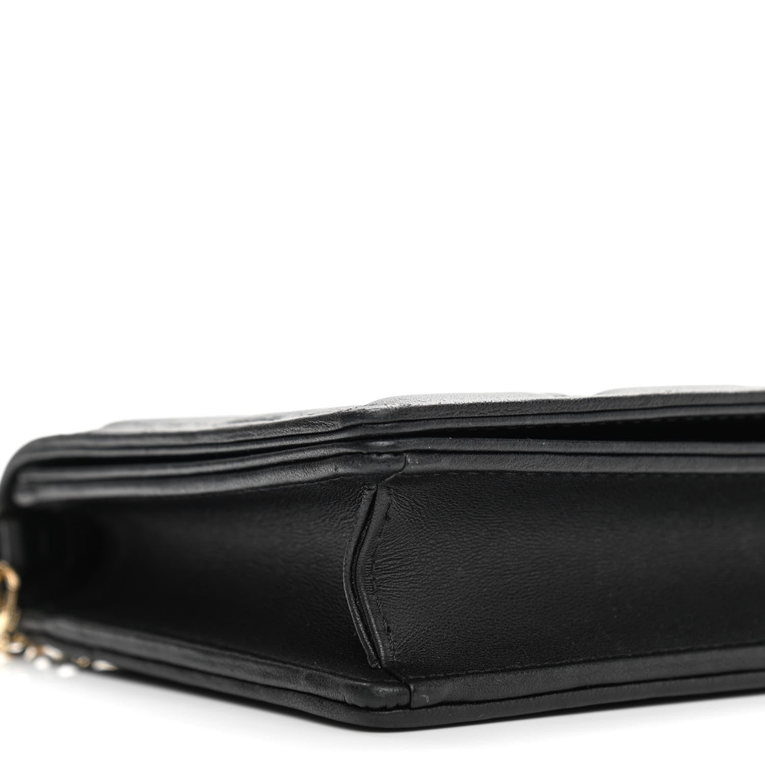 Christian Dior Lambskin Cannage Lady Dior Chain Wallet Black 10 of 13