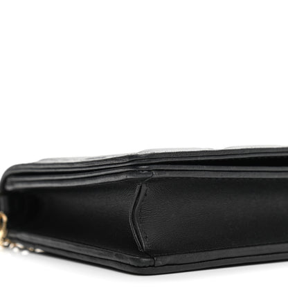 Christian Dior Lambskin Cannage Lady Dior Chain Wallet Black 10 of 13